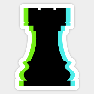 Trippy Rook Piece (Neon Green And Neon Blue) Sticker